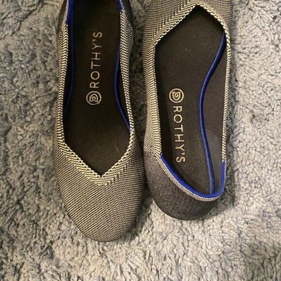 Rothy's Gray/Black Birdseye Round Toe Flats, size 10 1/2 - Picture 2 of 7